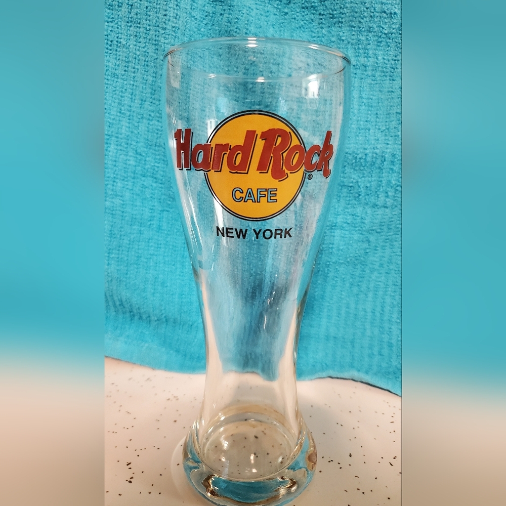 Vintage 90s Hard Rock Cafe New York Beer Pilsner Souvenir Glass Rare